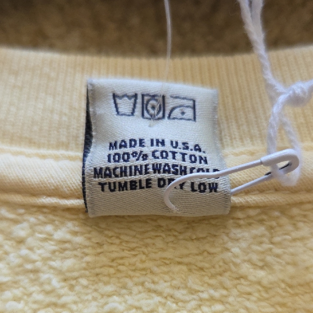 Sporty & Rich Butter Yellow Wellness Crewneck Sweatshirt 100% Cotton Sz M NEW - Picture 15 of 16